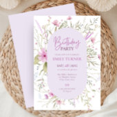 ワイルドフラワーの誕生日招待状 招待状