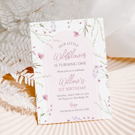 ワイルドフラワーの誕生日招待状 招待状