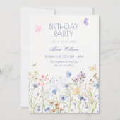 ワイルドフラワーの誕生日 招待状 (正面)