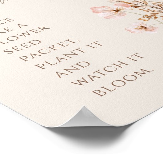 ワイルドフラワーの赤ちゃんシャワーにサインをありがとう ポスター (角)