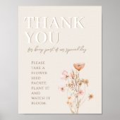 ワイルドフラワーの赤ちゃんシャワーにサインをありがとう ポスター (正面)