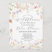 ワイルドフラワーの赤ちゃんシャワーの招待 招待状 (正面/裏面)