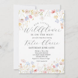 ワイルドフラワーの赤ちゃんシャワーの招待 招待状