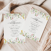 ワイルドフラワーの赤ちゃんシャワーの招待 招待状