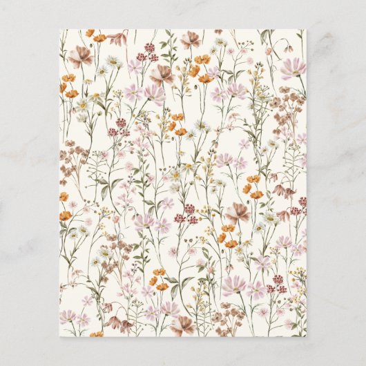 ワイルドフラワーの赤ちゃんシャワーをベージュ (裏面)