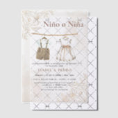 ワイルドフラワーの赤んスペインの坊の服の性別が表示 ベラム紙招待状 (オフセット (招待状))