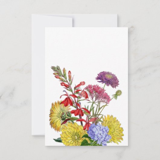 ワイルドフラワーの開花お洒落フローラベビーシャワー サンキューカード (裏面)