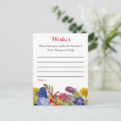 ワイルドフラワーの開花フローラ赤ちゃんシャワー希望カード ポストカード (スタンド正面)