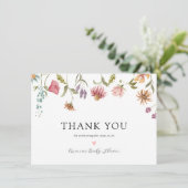ワイルドフラワーの開花ベイビーシャワーありがとう サンキューカード (スタンド正面)