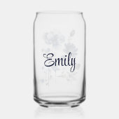 ワイルドフラワーの青と白のスタイルアート ガラス缶 (裏面)