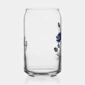 ワイルドフラワーの青と白のスタイルアート ガラス缶 (右)