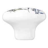 ワイルドフラワーの青と白のスタイルアート セラミックノブ (側面)