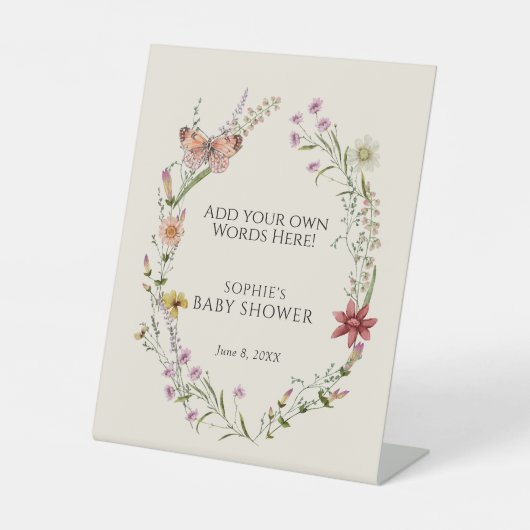 ワイルドフラワーの願いベビー開花に自分の単語を追加 台座サイン (正面)