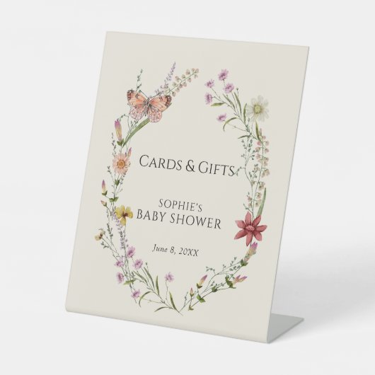 ワイルドフラワーの願いベビー開花カード&ギフト 台座サイン (正面)