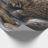 ワイルドフラワーの風光明媚な芸術の切り離し付きボブキャット ラッピングペーパー (角)