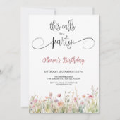 ワイルドフラワーの驚きの誕生日の招待 シーズンカード (正面)