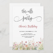 ワイルドフラワーの驚きの誕生日の招待 シーズンカード (正面/裏面)