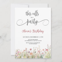 ワイルドフラワーの驚きの誕生日の招待
