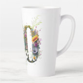 ワイルドフラワーの30歳の誕生日スプレー文字 カフェラテマグ (右)