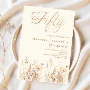 ワイルドフラワーの50歳の誕生日 招待状