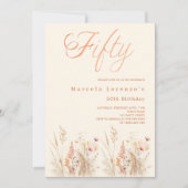 ワイルドフラワーの50歳の誕生日 招待状 (正面)