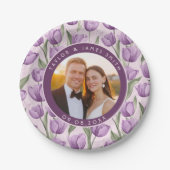 ワイルドフラワーはっきりしたチューリッププレートありがとうございました ペーパープレート (正面)