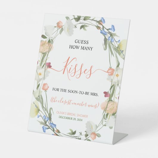 ワイルドフラワーはキスの数を推測する 台座サイン (正面)