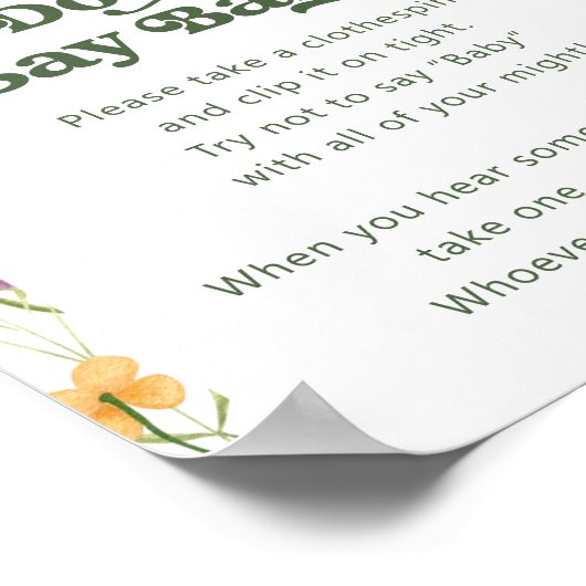 ワイルドフラワーはベビーゲームのサインを言わない ポスター (角)