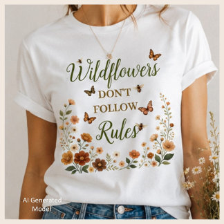 ワイルドフラワーはルールを守らない ボホ ネイチャー グラフィック Tシャツ