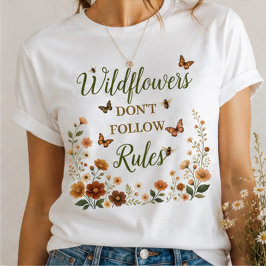 ワイルドフラワーはルールを守らない ボホ ネイチャー グラフィック Tシャツ