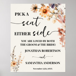 ワイルドフラワーは両側のセレモニー結婚の座席を選ぶ ポスター