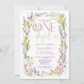 ワイルドフラワーは彼女が一歳の誕生日ではない 招待状 (正面)
