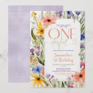 ワイルドフラワーは彼女が一歳の誕生日ではない 招待状