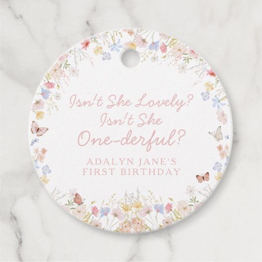 ワイルドフラワーは彼女の一心のメッセージカード フェイバータグ (正面)