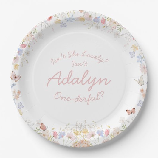 ワイルドフラワーは彼女のonederful紙プレート ペーパープレート (正面)