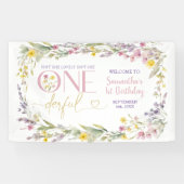 ワイルドフラワーは彼女は一歳の誕生日の大きい 横断幕 (横)