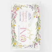 ワイルドフラワーは彼女は一歳の誕生日の大きい 横断幕 (縦)