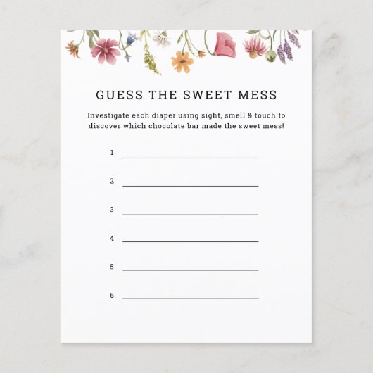 ワイルドフラワーは甘い混乱のゲームカードを推測 (正面)