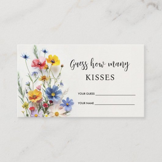 ワイルドフラワーは、どれだけのキスブライダルゲームを推測 エンクロージャーカード (正面)