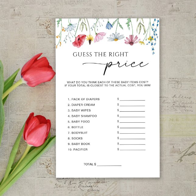 ワイルドフラワーは、価格ベビーシャワーゲームを推測 (クリエイターアップロード済み)