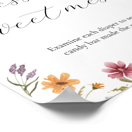 ワイルドフラワーは、甘い混乱の赤ちゃんシャワーのサインを推測 ポスター (角)