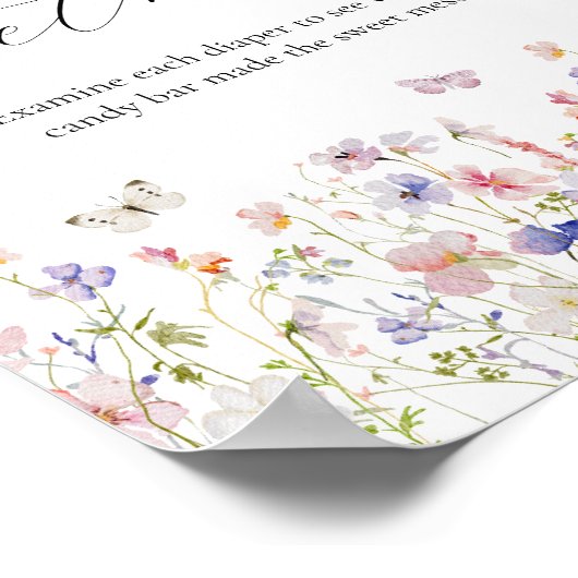 ワイルドフラワーは、甘い混乱の赤ちゃんシャワーのサインを推測 ポスター (角)