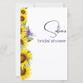 ワイルドフラワーひまわりブライダルシャワーのゲームドレス (裏面)