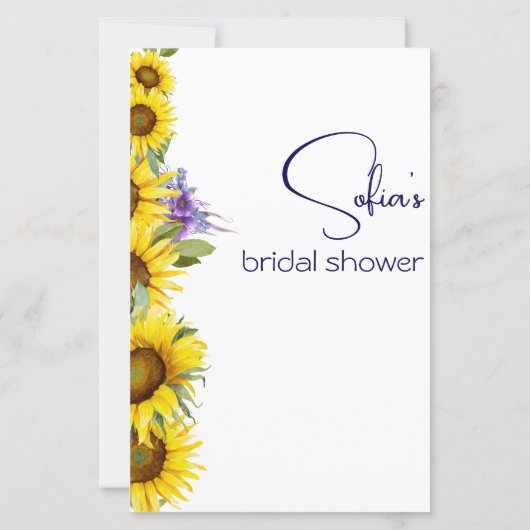 ワイルドフラワーひまわりブライダルシャワーのゲームドレス (裏面)