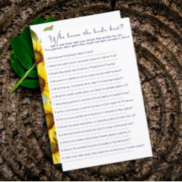 ワイルドフラワーひまわりブライダルシャワーパーティーゲーム