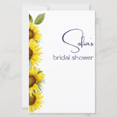 ワイルドフラワーひまわりブライダルシャワーパーティーゲーム (裏面)