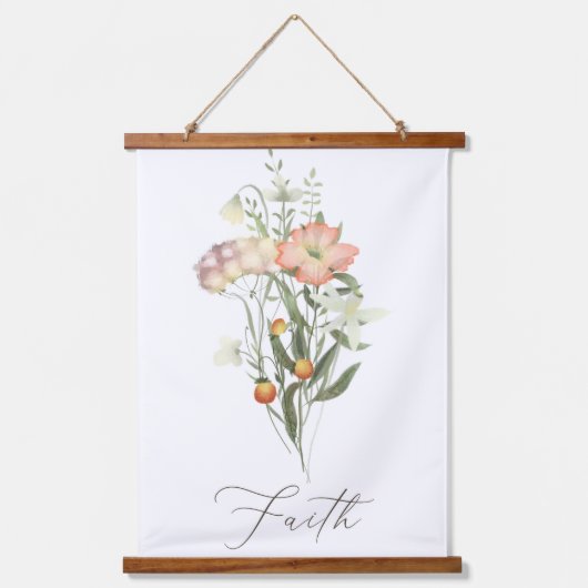 ワイルドフラワーぶら下がった信仰のタペストリー 吊り下げ型タペストリー (正面)