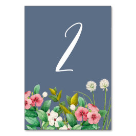 ワイルドフラワーほこりっぽいブルー結婚の花 テーブルナンバー