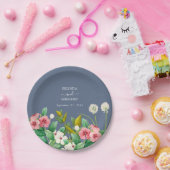 ワイルドフラワーほこりっぽいブルー結婚の花 ペーパープレート (パーティー)