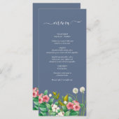 ワイルドフラワーほこりっぽいブルー結婚の花 メニュー (正面/裏面)